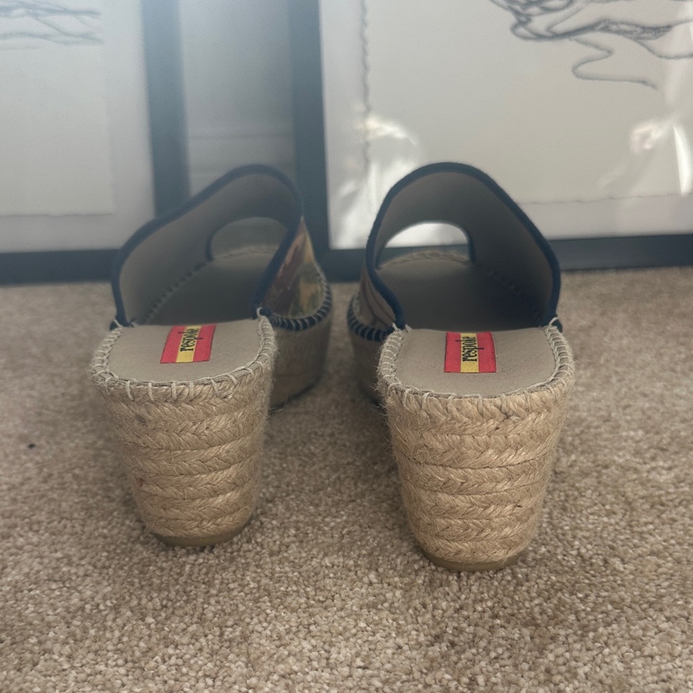 Respoke - Gucci Scarf Upcycled Floral Espadrille Wedge Sandals - Picture 12 of 13